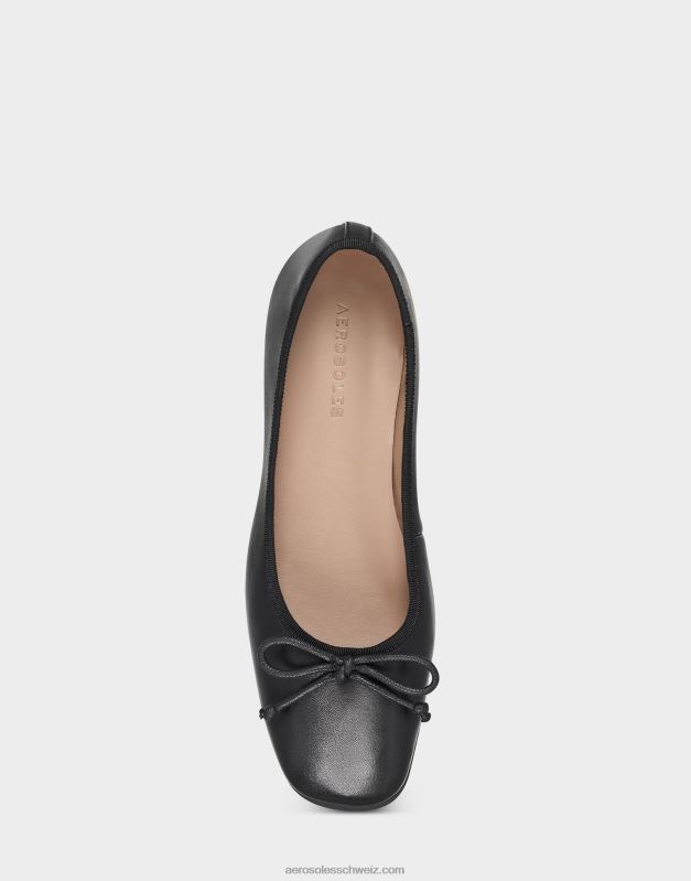CH Aerosoles Frauen Ballerinas aus schwarzem LederR0V8T250