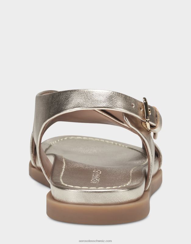 CH Aerosoles Frauen Flache Sandale aus goldfarbenem KunstlederR0V8T471