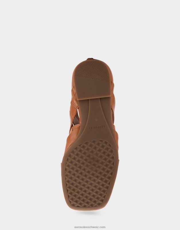 CH Aerosoles Frauen Flache Sandale aus hellbraunem LederR0V8T410