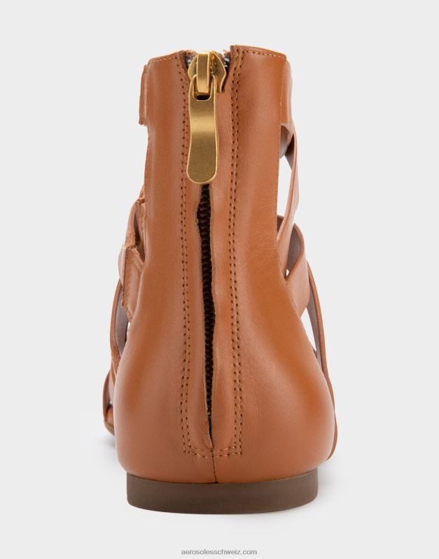 CH Aerosoles Frauen Flache Sandale aus hellbraunem LederR0V8T410