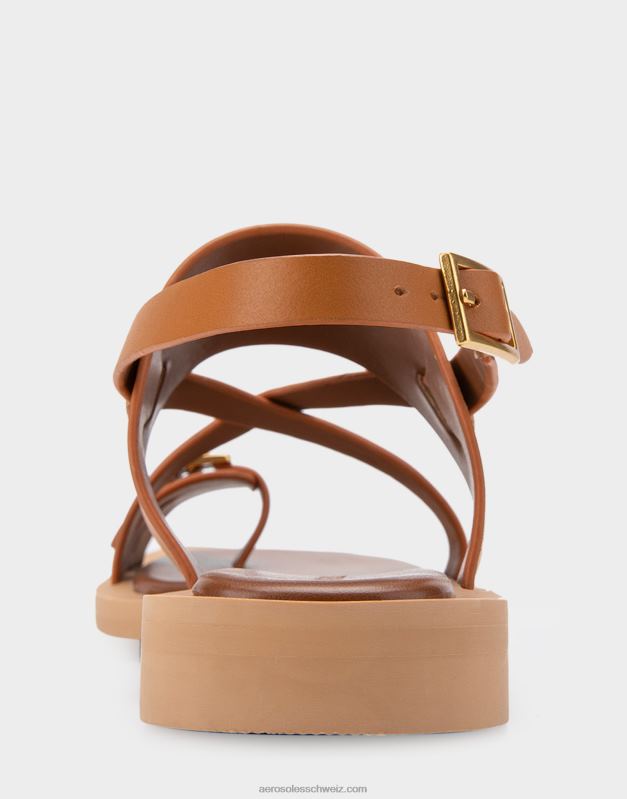 CH Aerosoles Frauen Flache Sandale aus hellbraunem LederR0V8T412