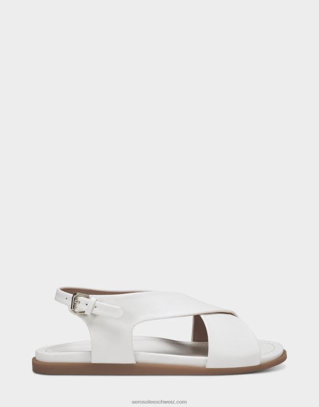 CH Aerosoles Frauen Flache Sandale aus weißem KunstlederR0V8T469