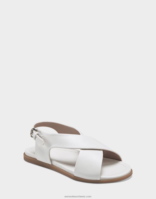 CH Aerosoles Frauen Flache Sandale aus weißem KunstlederR0V8T469