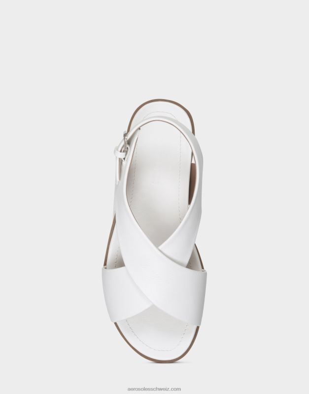 CH Aerosoles Frauen Flache Sandale aus weißem KunstlederR0V8T469