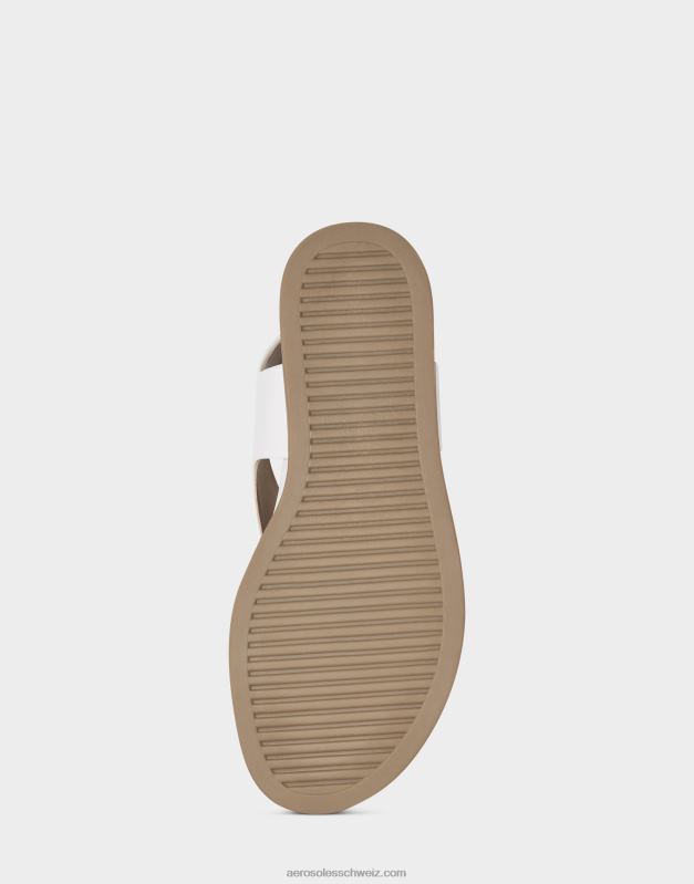 CH Aerosoles Frauen Flache Sandale aus weißem KunstlederR0V8T469