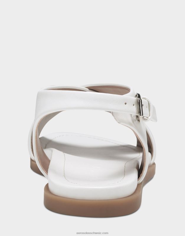 CH Aerosoles Frauen Flache Sandale aus weißem KunstlederR0V8T469