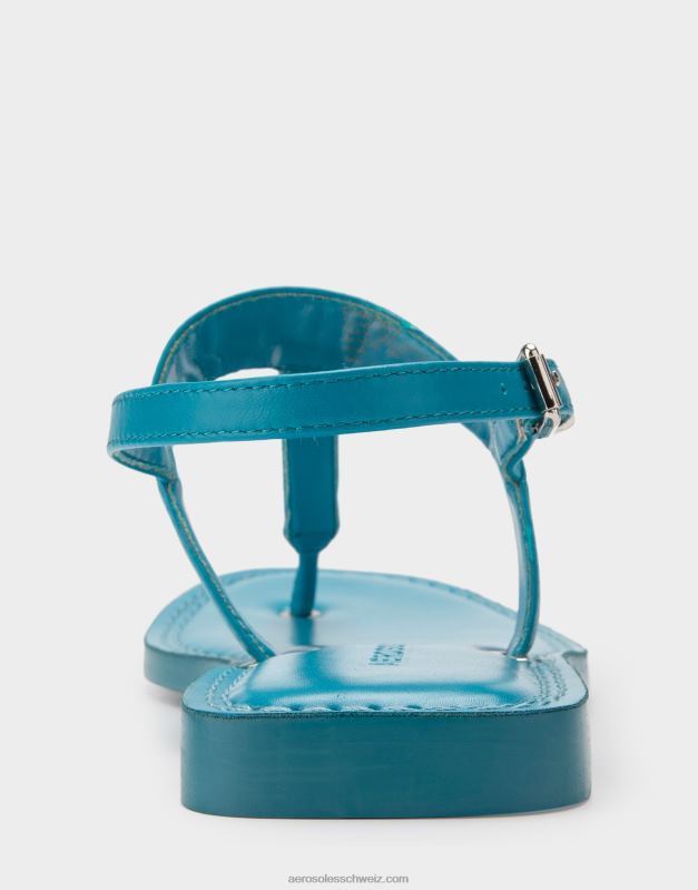 CH Aerosoles Frauen flache Sandale aus blauem LederR0V8T455