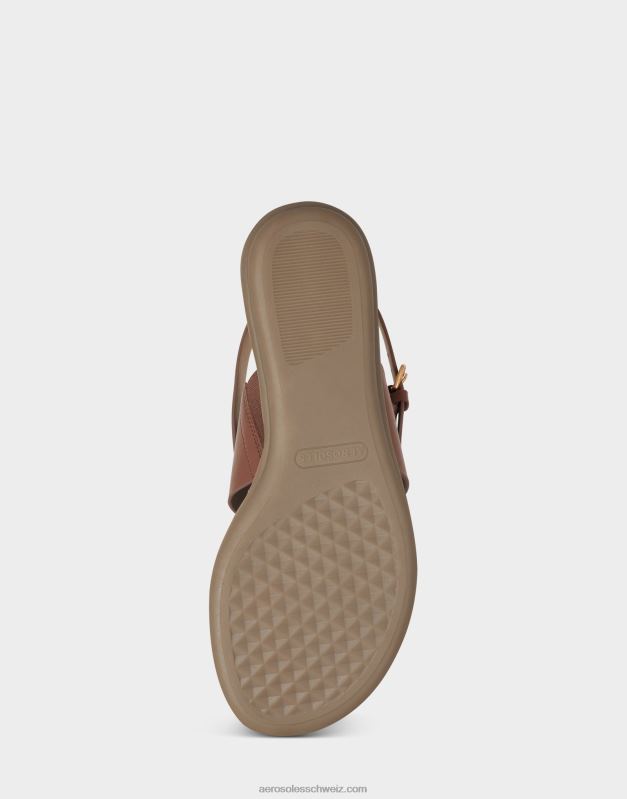 CH Aerosoles Frauen flache Sandale aus braunem KunstlederR0V8T464