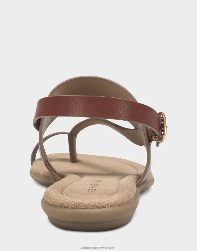 CH Aerosoles Frauen flache Sandale aus braunem KunstlederR0V8T464