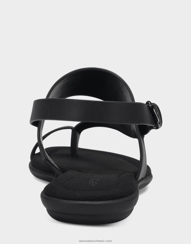 CH Aerosoles Frauen flache Sandale aus schwarzem KunstlederR0V8T468