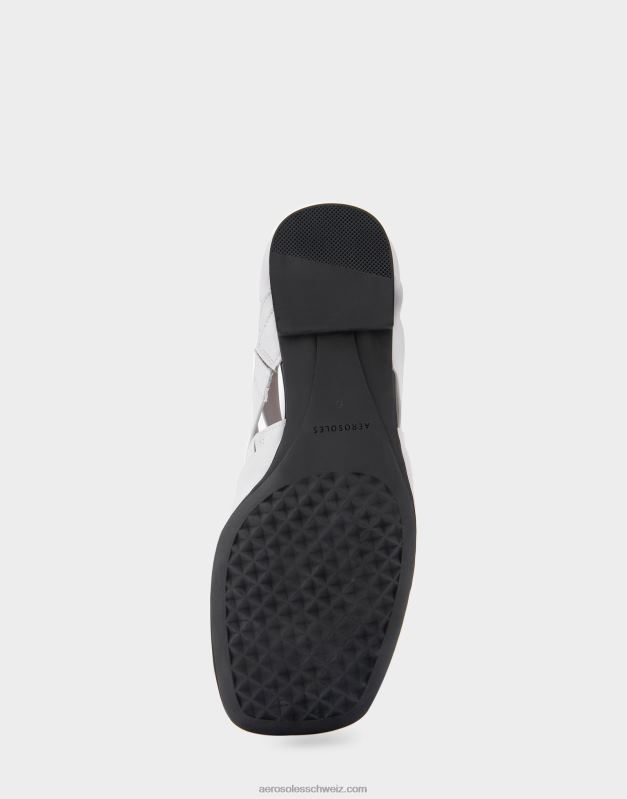 CH Aerosoles Frauen flache Sandale aus weißem LederR0V8T411