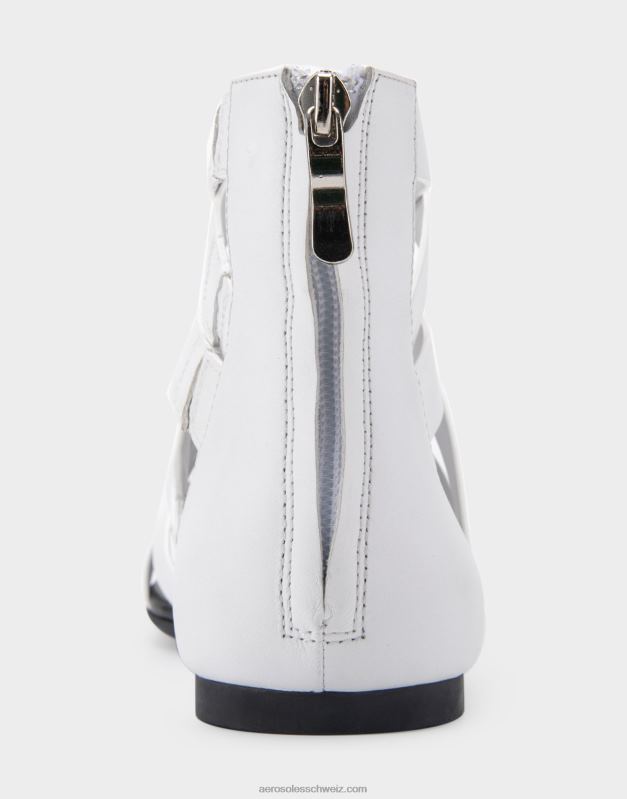 CH Aerosoles Frauen flache Sandale aus weißem LederR0V8T411