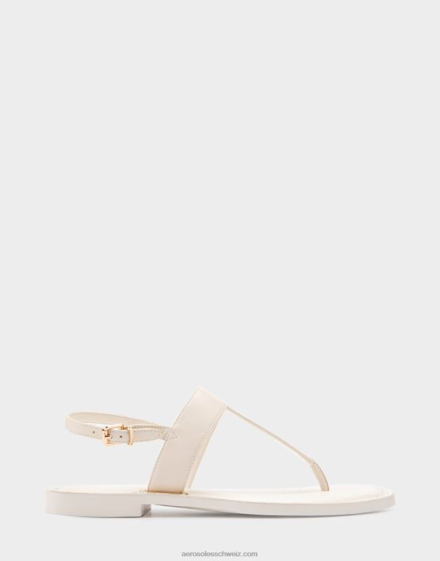 CH Aerosoles Frauen flache Sandale aus weißem LederR0V8T454