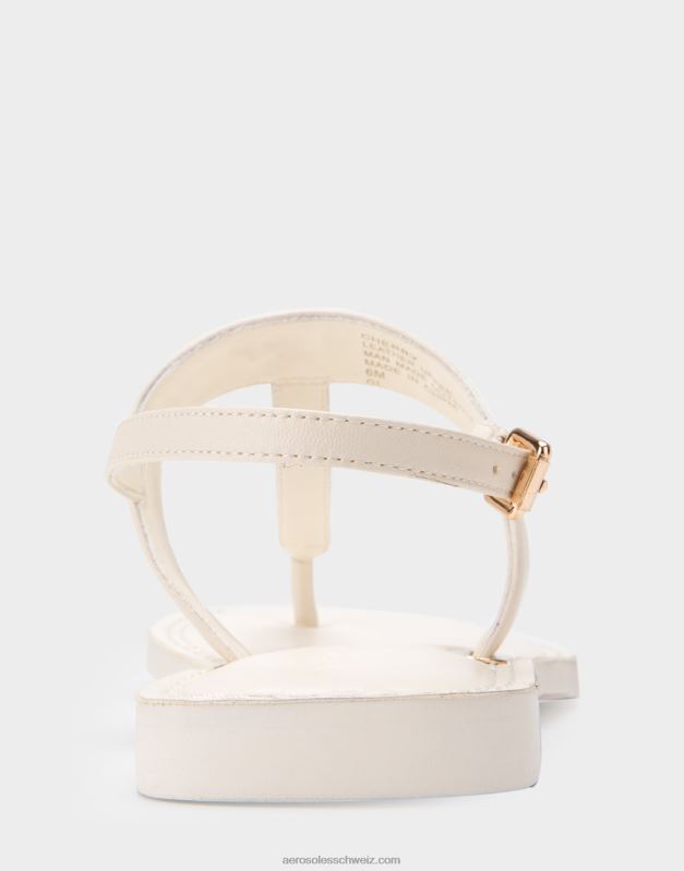 CH Aerosoles Frauen flache Sandale aus weißem LederR0V8T454