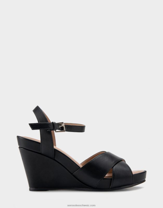 CH Aerosoles Frauen Keilabsatz aus schwarzem KunstlederR0V8T319
