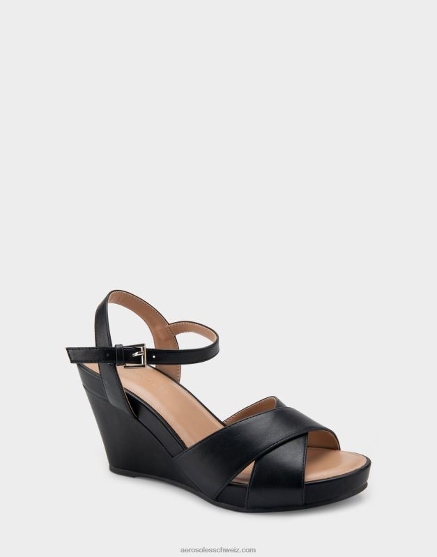 CH Aerosoles Frauen Keilabsatz aus schwarzem KunstlederR0V8T319