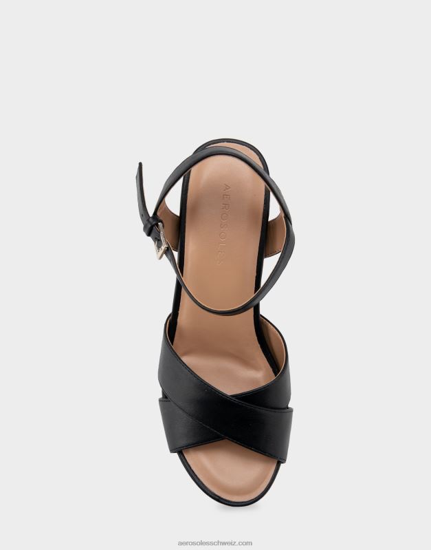 CH Aerosoles Frauen Keilabsatz aus schwarzem KunstlederR0V8T319