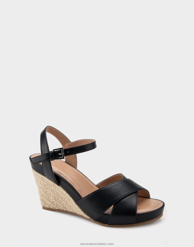 CH Aerosoles Frauen Keilabsatz aus schwarzem KunstlederR0V8T323