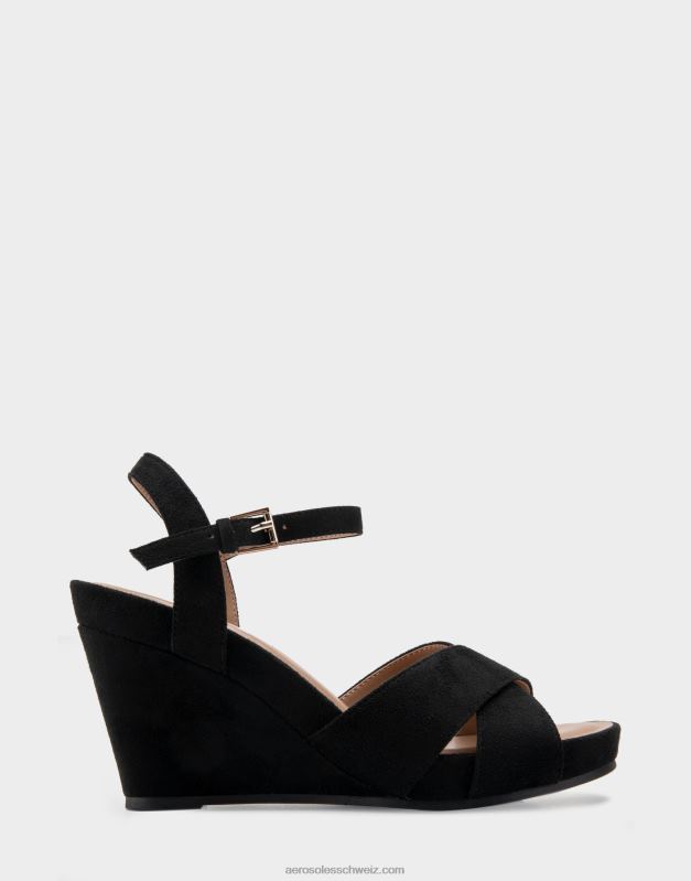 CH Aerosoles Frauen Keilabsatz aus schwarzem WildlederimitatR0V8T320