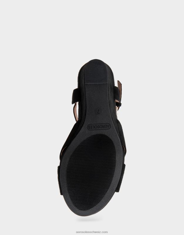 CH Aerosoles Frauen Keilabsatz aus schwarzem WildlederimitatR0V8T320