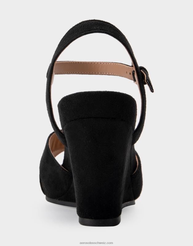 CH Aerosoles Frauen Keilabsatz aus schwarzem WildlederimitatR0V8T320