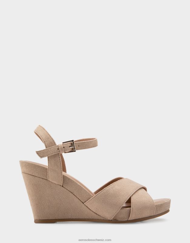 CH Aerosoles Frauen Keilabsatz aus taupefarbenem WildlederimitatR0V8T314