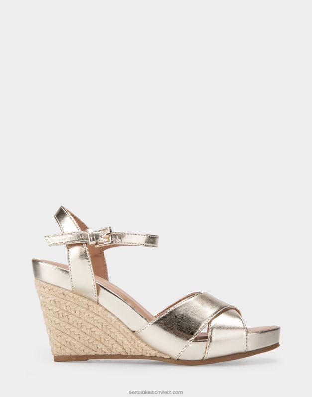 CH Aerosoles Frauen Keilabsatz aus weichem goldfarbenem KunstlederR0V8T316