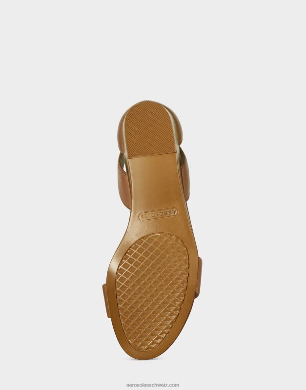 CH Aerosoles Frauen Keilsandale aus hellbraunem LederR0V8T332