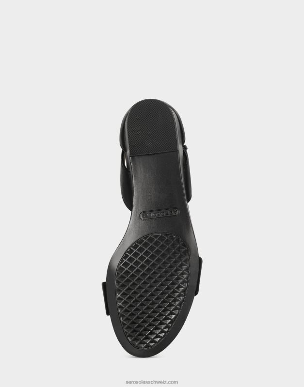 CH Aerosoles Frauen Keilsandale aus schwarzem LederR0V8T334