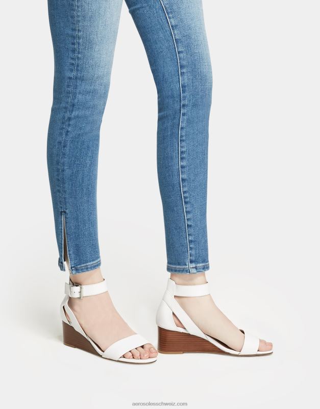 CH Aerosoles Frauen Keilsandale aus schwarzem LederR0V8T334