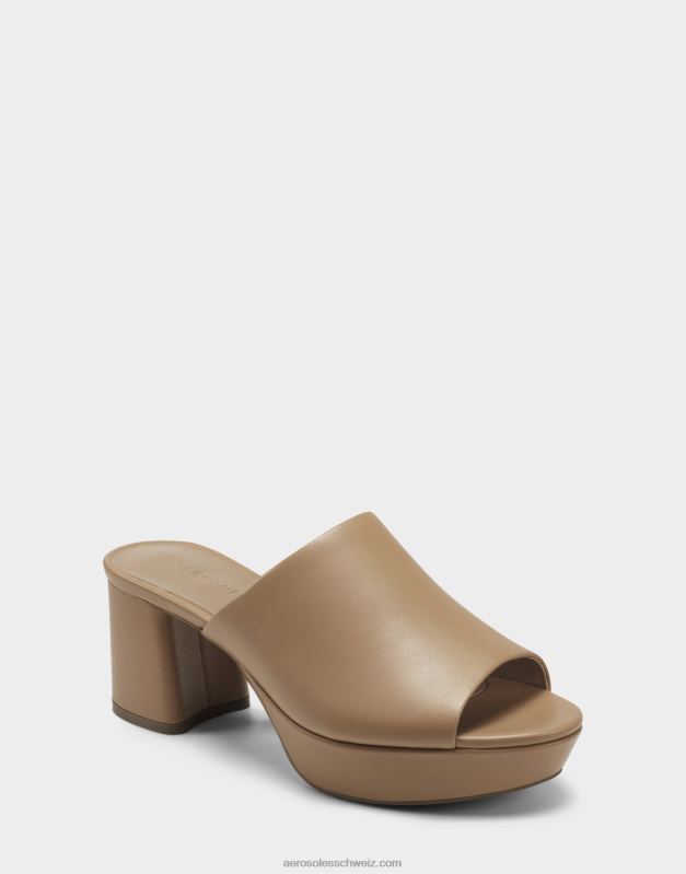 CH Aerosoles Frauen Sandale aus gelbbraunem LederR0V8T378