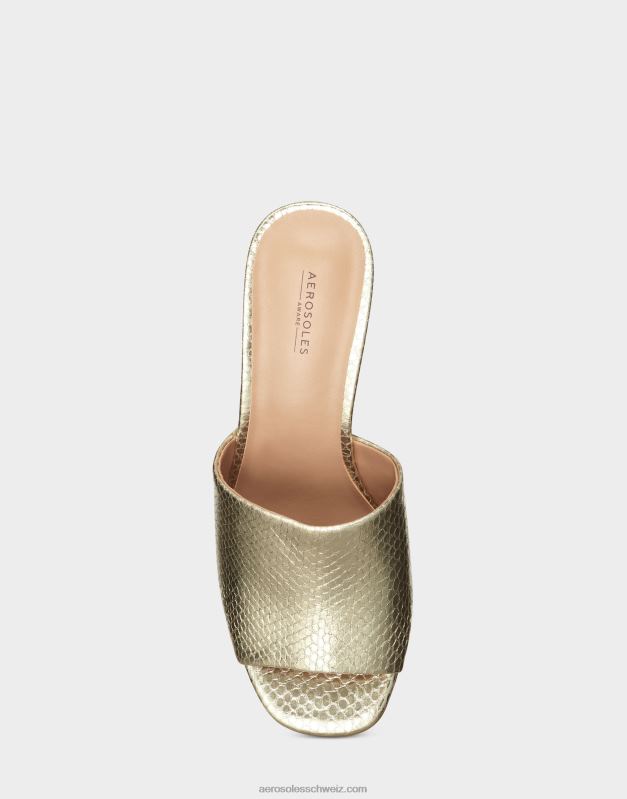 CH Aerosoles Frauen Sandale aus goldenem SchlangenlederimitatR0V8T425