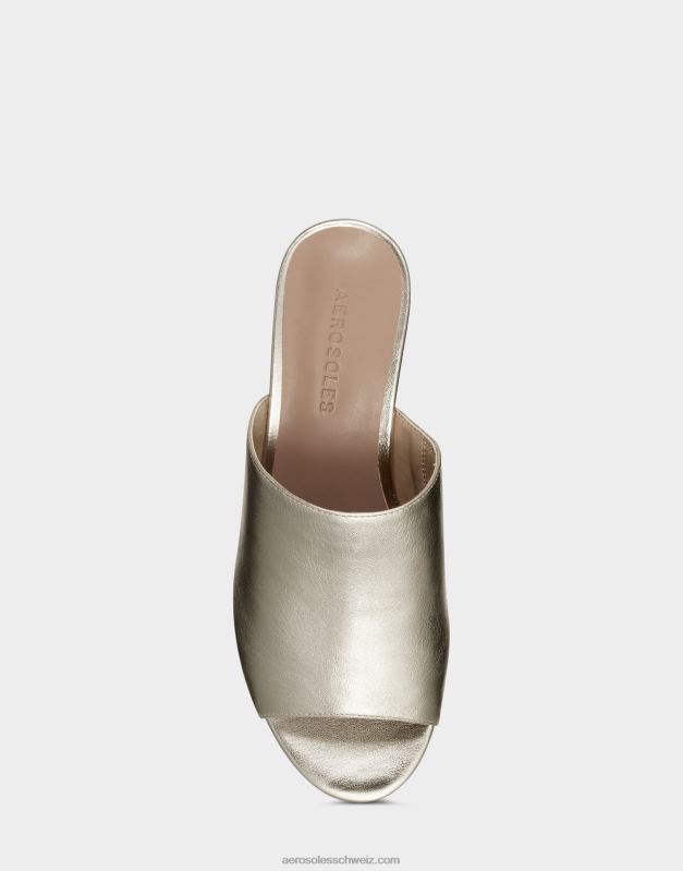 CH Aerosoles Frauen Sandale aus goldfarbenem Metallic-LederR0V8T382