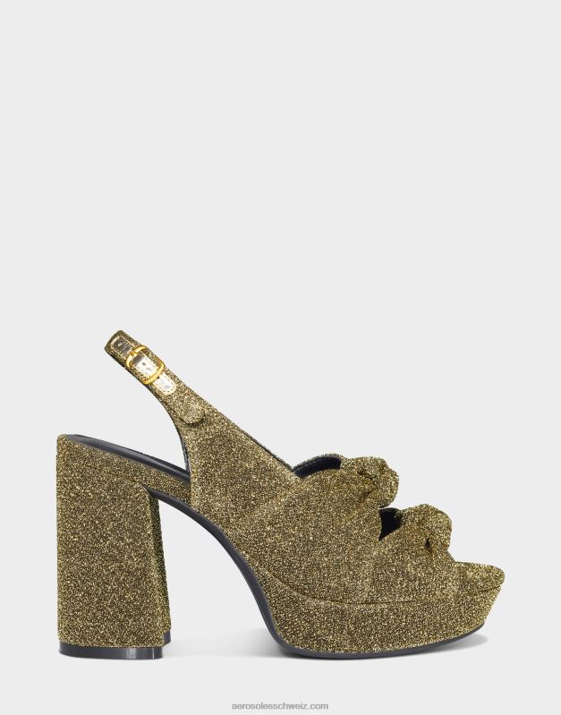 CH Aerosoles Frauen Sandale aus goldmetallischem StoffR0V8T375