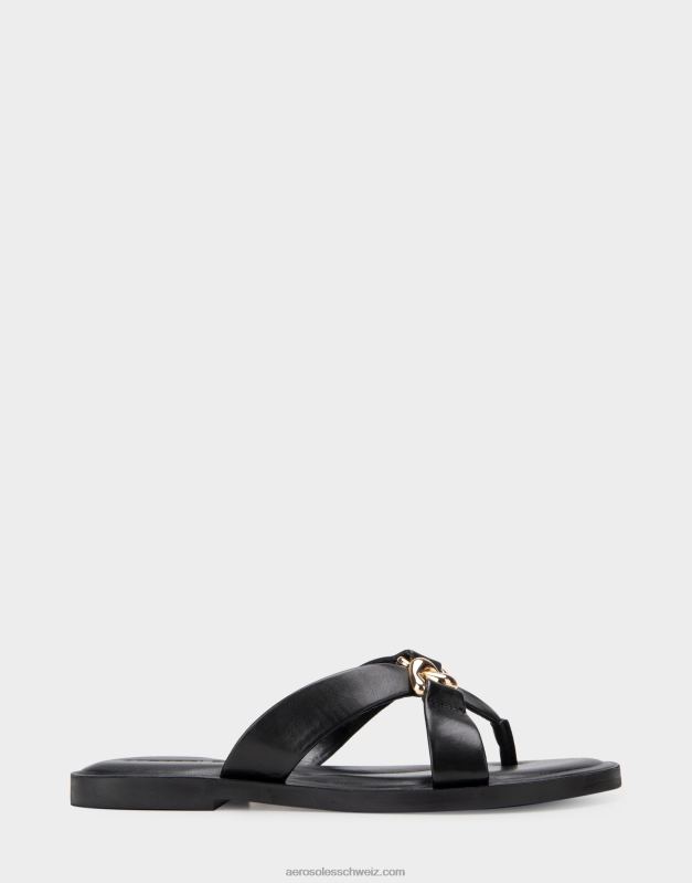 CH Aerosoles Frauen Sandale aus schwarzem EchtlederR0V8T458