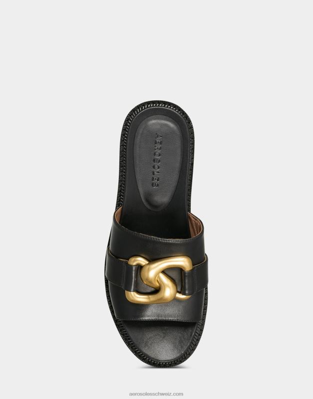 CH Aerosoles Frauen Sandale aus schwarzem LederR0V8T309