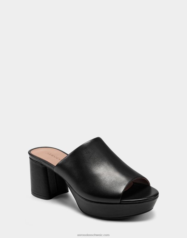 CH Aerosoles Frauen Sandale aus schwarzem LederR0V8T393