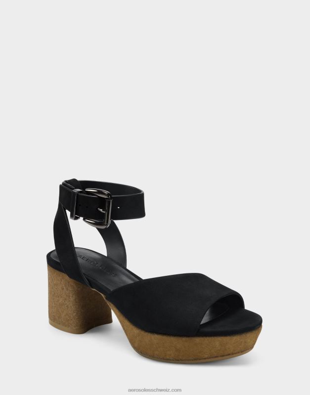 CH Aerosoles Frauen Sandale aus schwarzem NubukR0V8T385