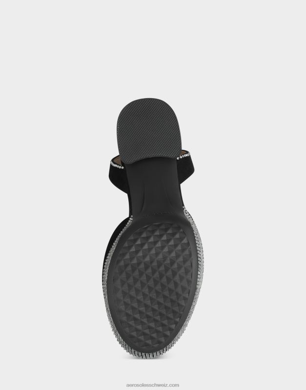 CH Aerosoles Frauen Sandale aus schwarzem WildlederR0V8T370