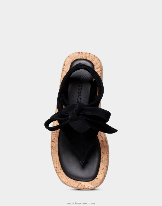 CH Aerosoles Frauen Sandale aus schwarzem WildlederR0V8T477