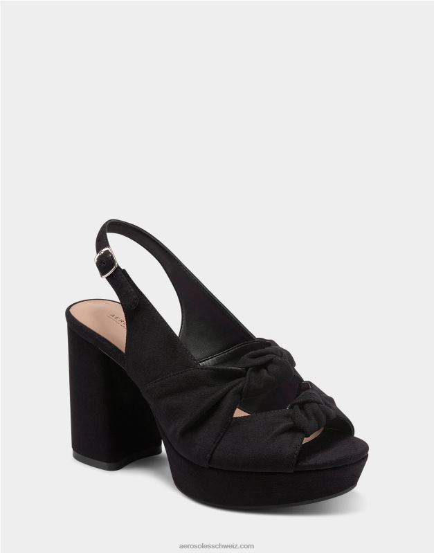 CH Aerosoles Frauen Sandale aus schwarzem WildlederimitatR0V8T392