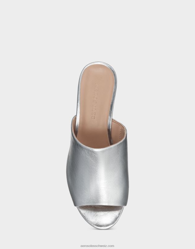 CH Aerosoles Frauen Sandale aus silbernem Metallic-LederR0V8T390