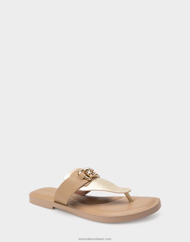 CH Aerosoles Frauen Sandale aus taupefarbenem KombilederR0V8T447