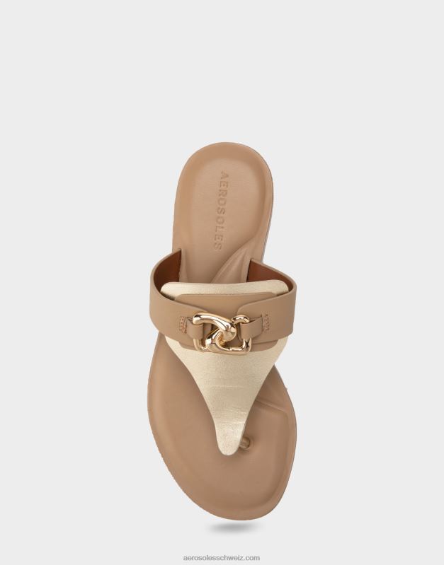 CH Aerosoles Frauen Sandale aus taupefarbenem KombilederR0V8T447