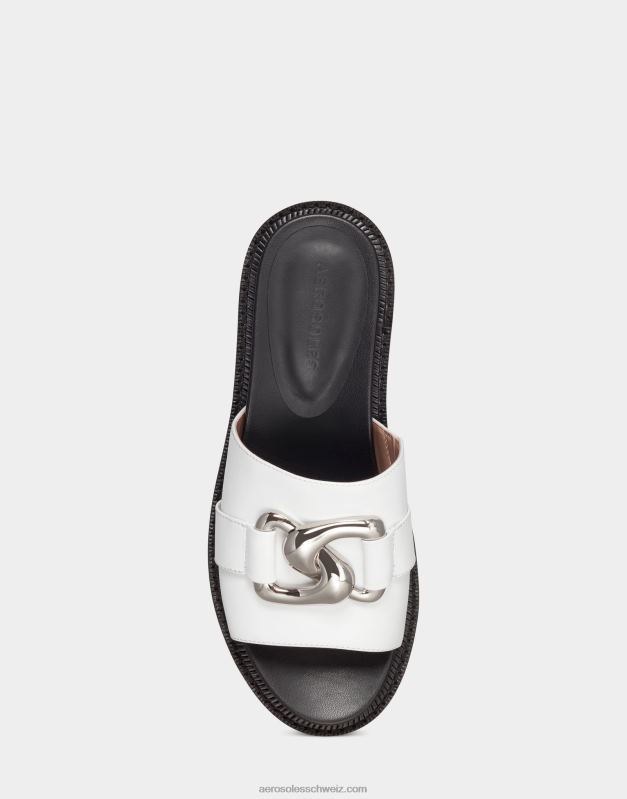 CH Aerosoles Frauen Sandale aus weißem LederR0V8T297