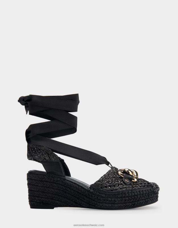 CH Aerosoles Frauen Plateau-Espadrille aus schwarzem StoffR0V8T259