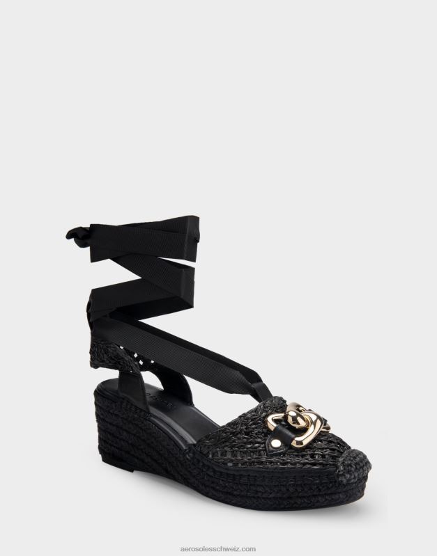 CH Aerosoles Frauen Plateau-Espadrille aus schwarzem StoffR0V8T259
