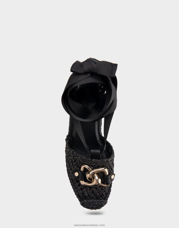 CH Aerosoles Frauen Plateau-Espadrille aus schwarzem StoffR0V8T259