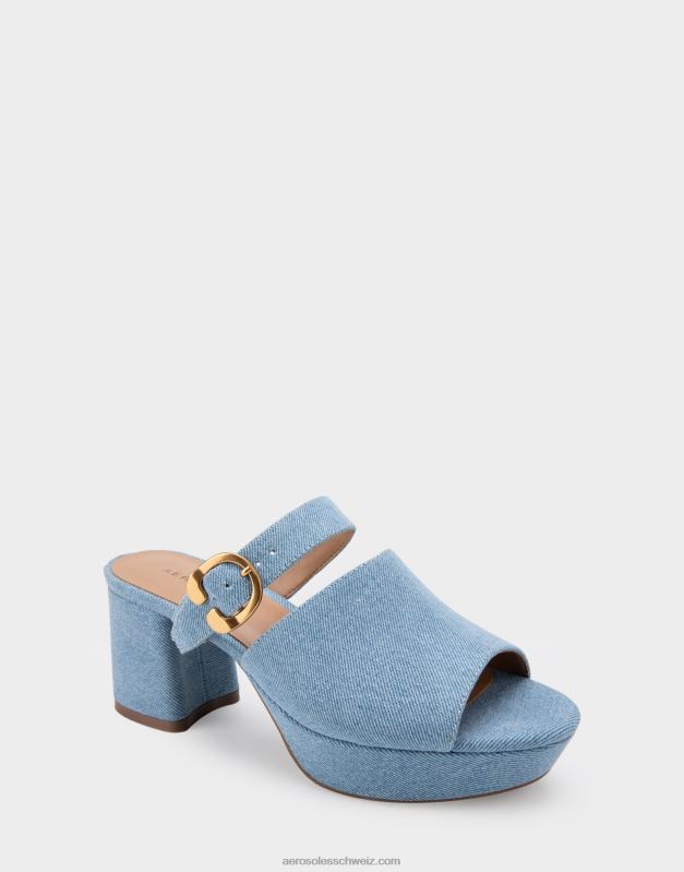 CH Aerosoles Frauen Plateau-Sandale aus Denim-StoffR0V8T344