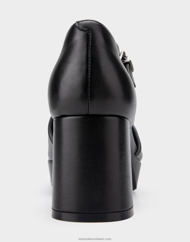 CH Aerosoles Frauen Plateauabsatz aus schwarzem LederR0V8T366